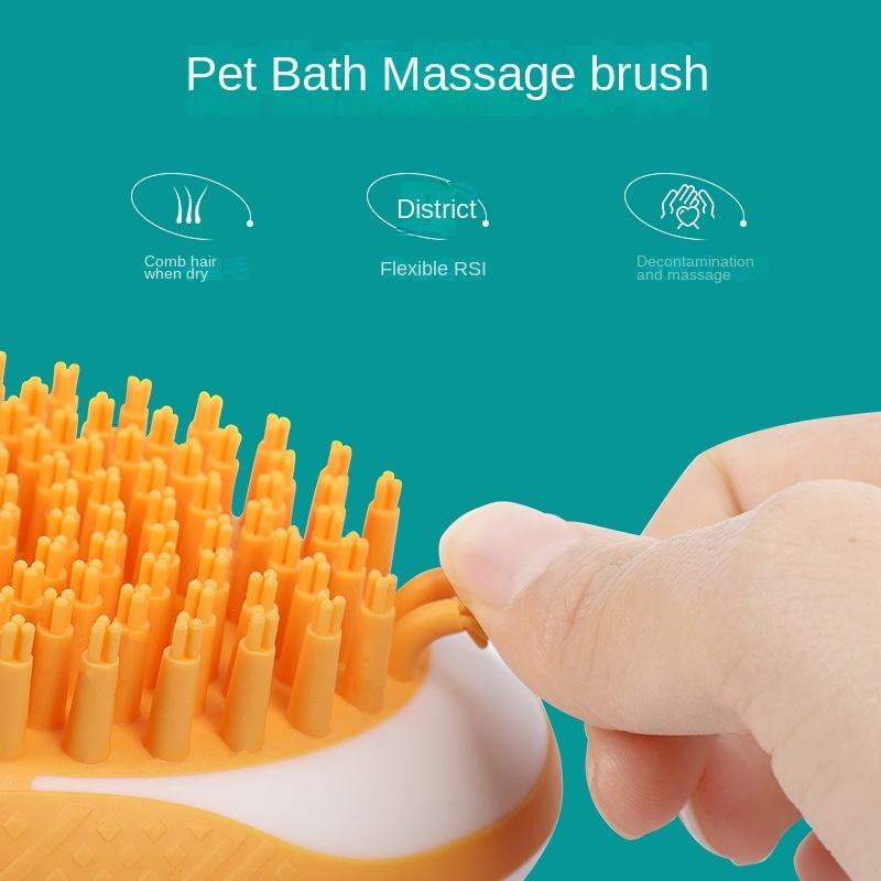 Dog Cat Bath Brush 2-in-1 Pet SPA Massage Comb Soft Silicone Pets Shower Hair Grooming Cmob Dog Cleaning Tool Pet Products - Pets Home