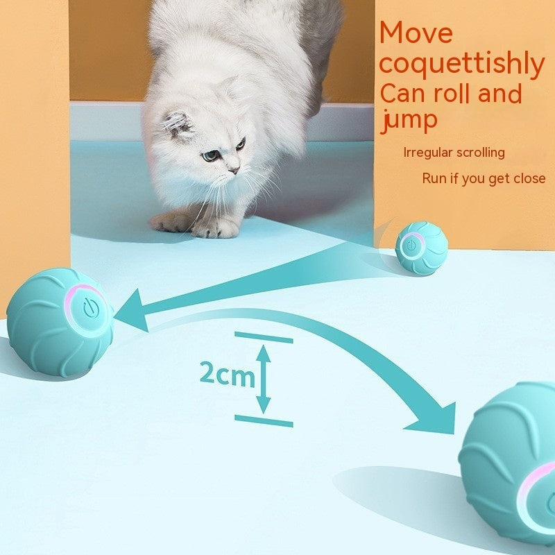 Smart Cat Toys Rolling Ball Pet Cat Owner Interactive Pets Toys Automatic Bouncing Ball USB Self Hi Teasing Kittens Jumping Ball - Pets Home