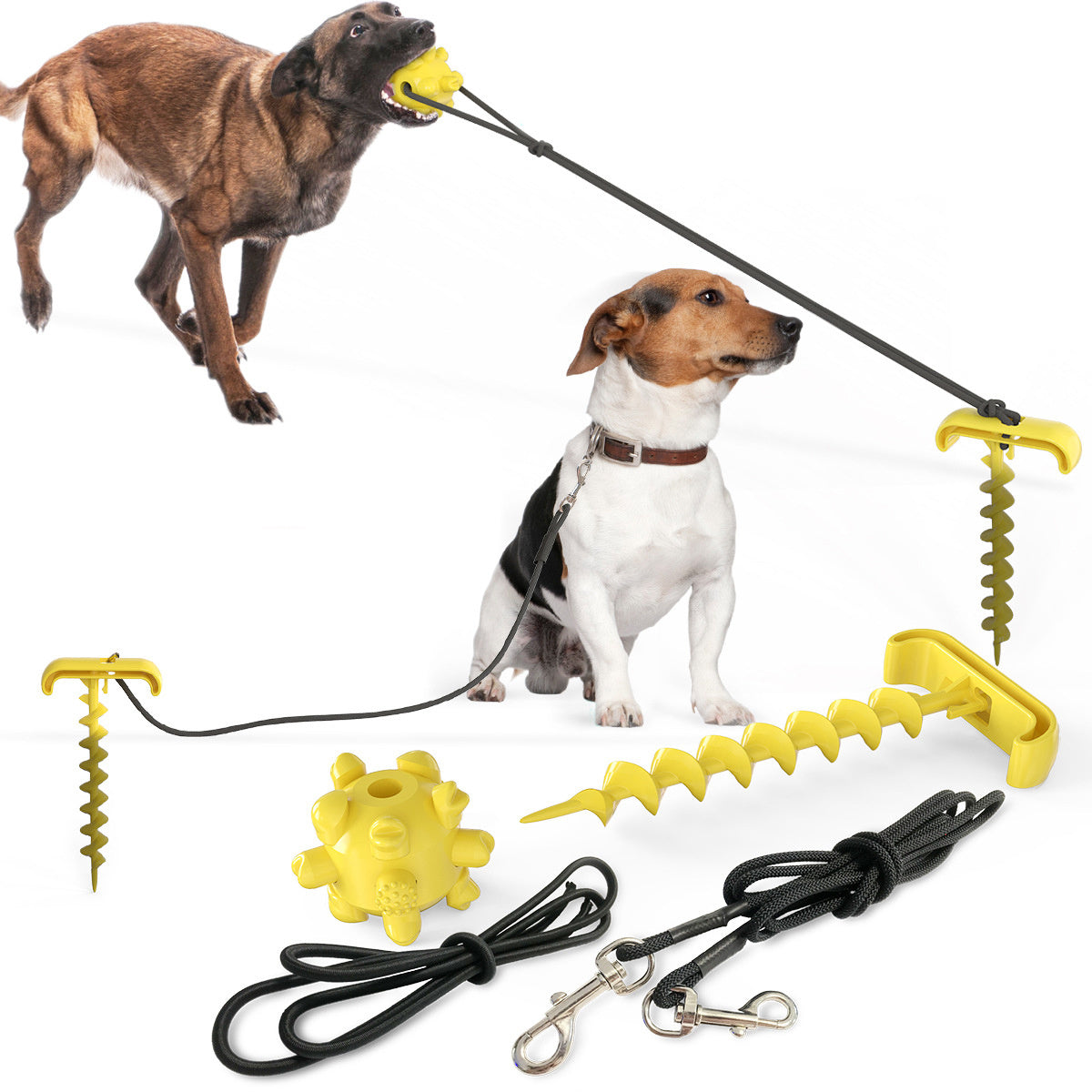 Tie dog leash toy