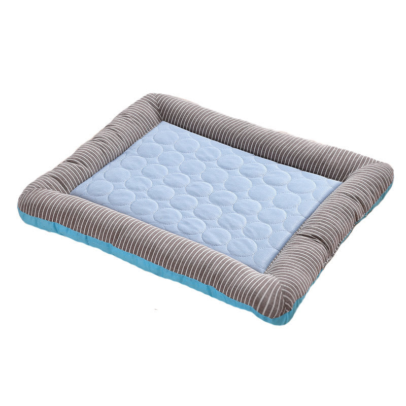 Pet Cooling Pad Bed For Dogs Cats Puppy Kitten Cool Mat Pet Blanket Ice Silk Material Soft For Summer Sleeping  Blue Breathable - Pets Home