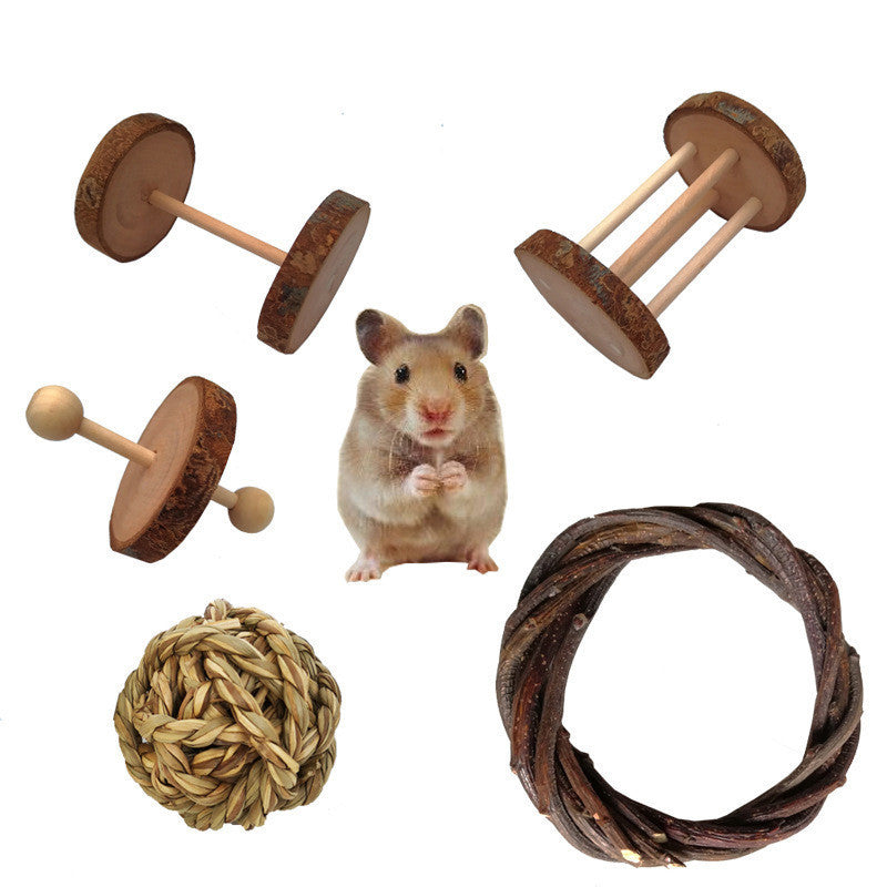 Wooden Hamster Rabbits Birds Play Molar Toys