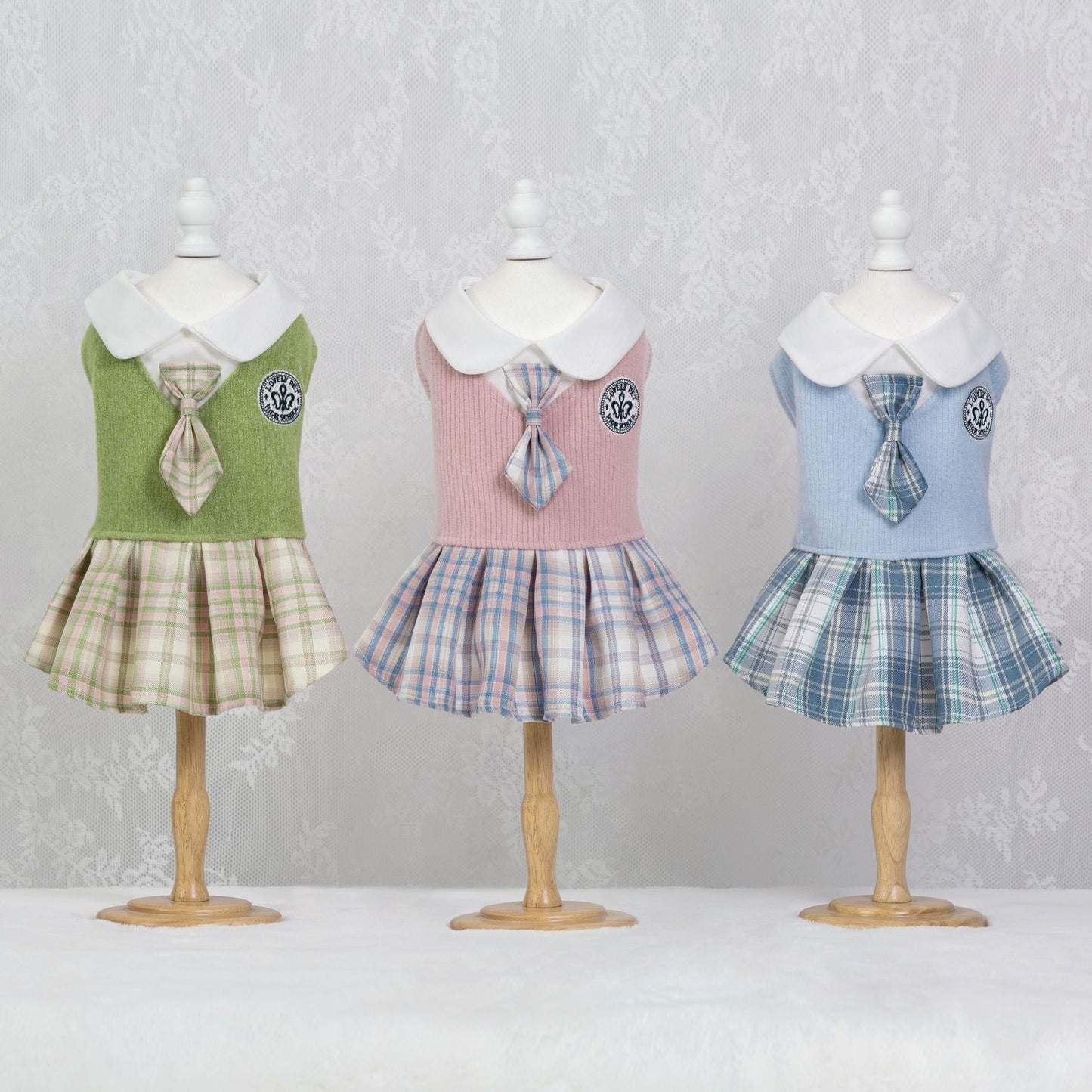 Pet Dog Cat Clothes Tartan Skirt