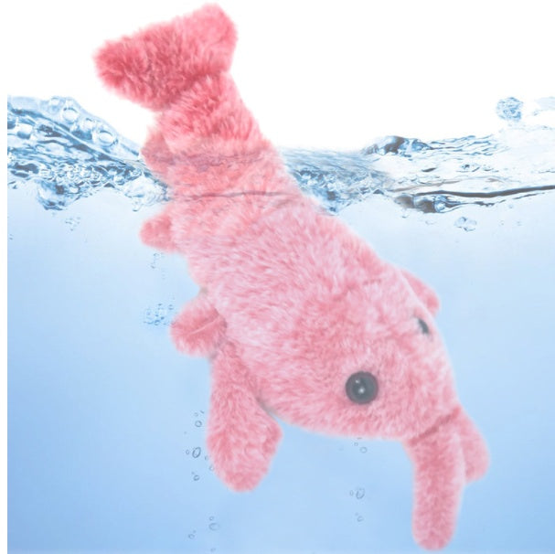 Pet Toys Electric Jumping Shrimp USB Charging Simulation Lobster Funny Cat Plush Pets Toy - Pets Home