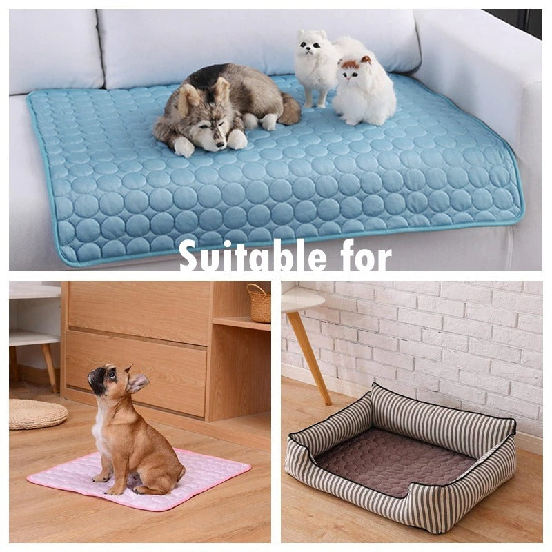 Dog Cooling Mat Cooling Pad For Pets Chilly Pad For Kennels, Crates, Cars, Indoor & Outdoor Ice Silk Mat Cooling Blanket Cushion Non-Toxic Breathable Sleep Bed Beach - Pets Home