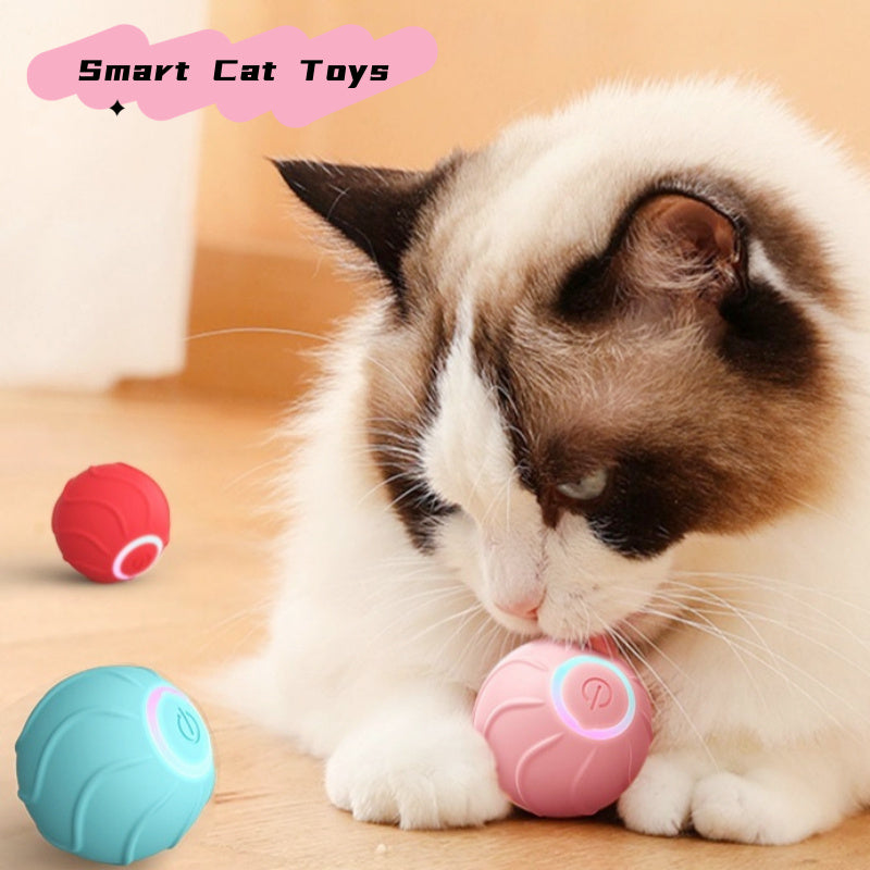 Smart Cat Toys Rolling Ball Pet Cat Owner Interactive Pets Toys Automatic Bouncing Ball USB Self Hi Teasing Kittens Jumping Ball - Pets Home