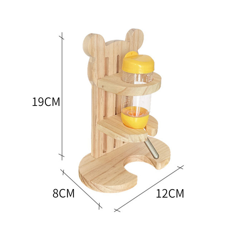 Wooden Hamster Adjustable Height Vertical Drinker Roller Ball Vacuum Kettle