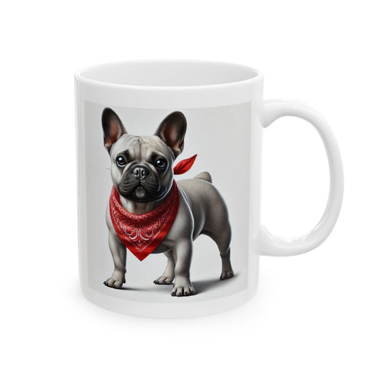 French Bulldog Coffee Mug with Red Bandana 