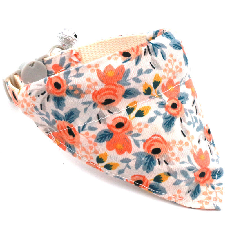 Pet Triangular Scarf Collar Small Floral