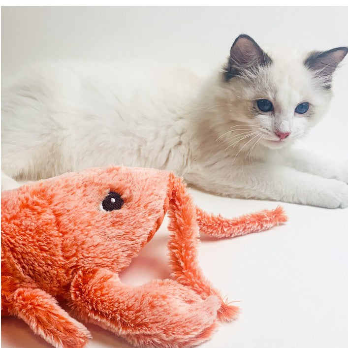 Pet Toys Electric Jumping Shrimp USB Charging Simulation Lobster Funny Cat Plush Pets Toy - Pets Home