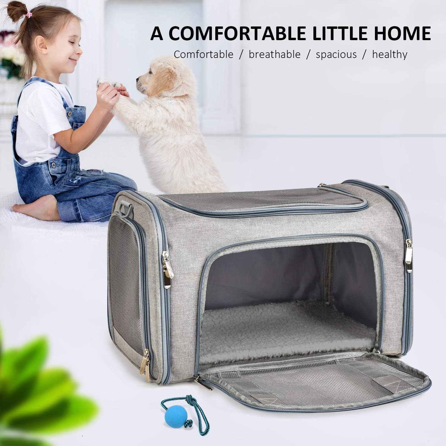 Dog Carrier For Small Medium Cats Puppies Up To 15 Lbs  Carrier Soft Sided, Collapsible Travel Puppy Carrier  Grey - Pets Home