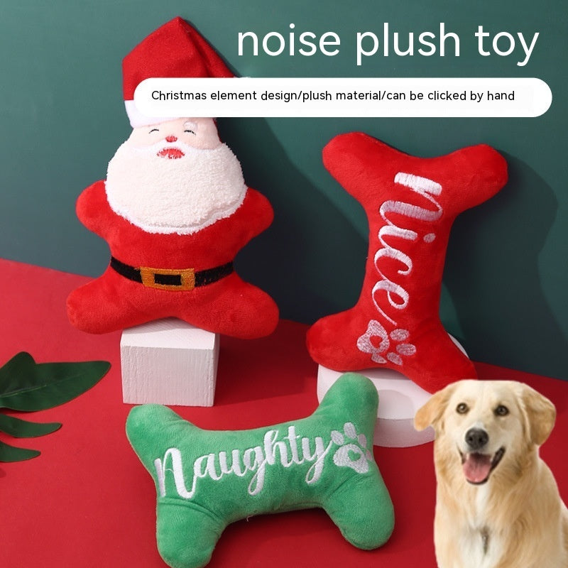 Christmas Dog Toy Santa Claus