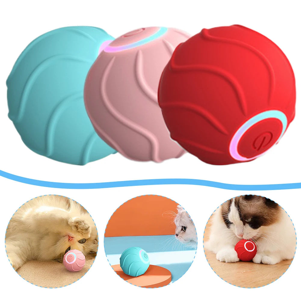 Smart Cat Toys Rolling Ball Pet Cat Owner Interactive Pets Toys Automatic Bouncing Ball USB Self Hi Teasing Kittens Jumping Ball - Pets Home