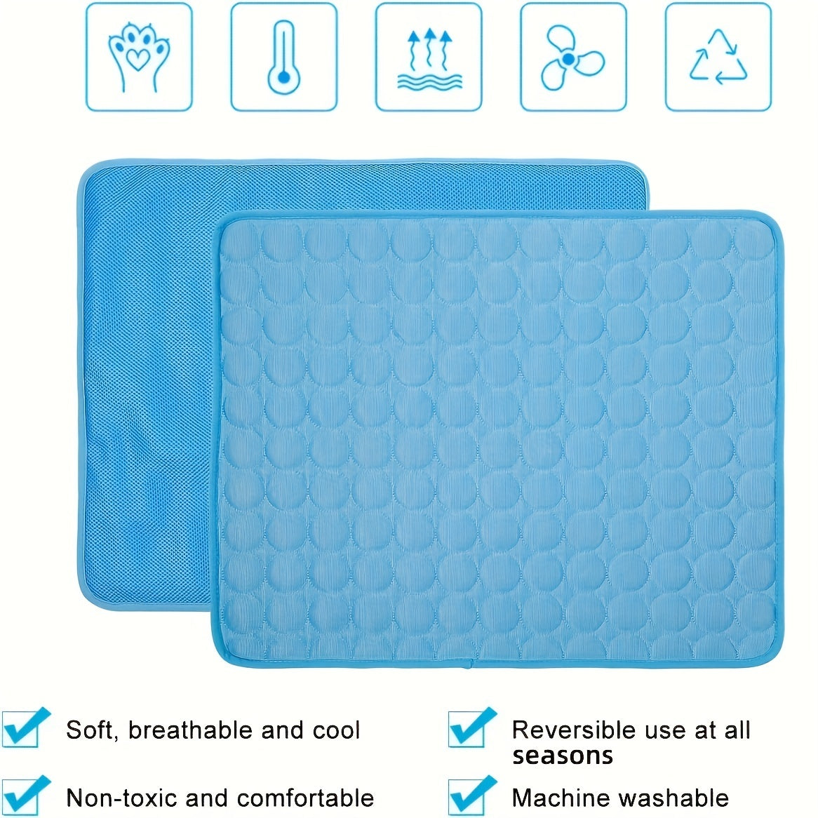 Dog Cooling Mat Cooling Pad For Pets Chilly Pad For Kennels, Crates, Cars, Indoor & Outdoor Ice Silk Mat Cooling Blanket Cushion Non-Toxic Breathable Sleep Bed Beach - Pets Home