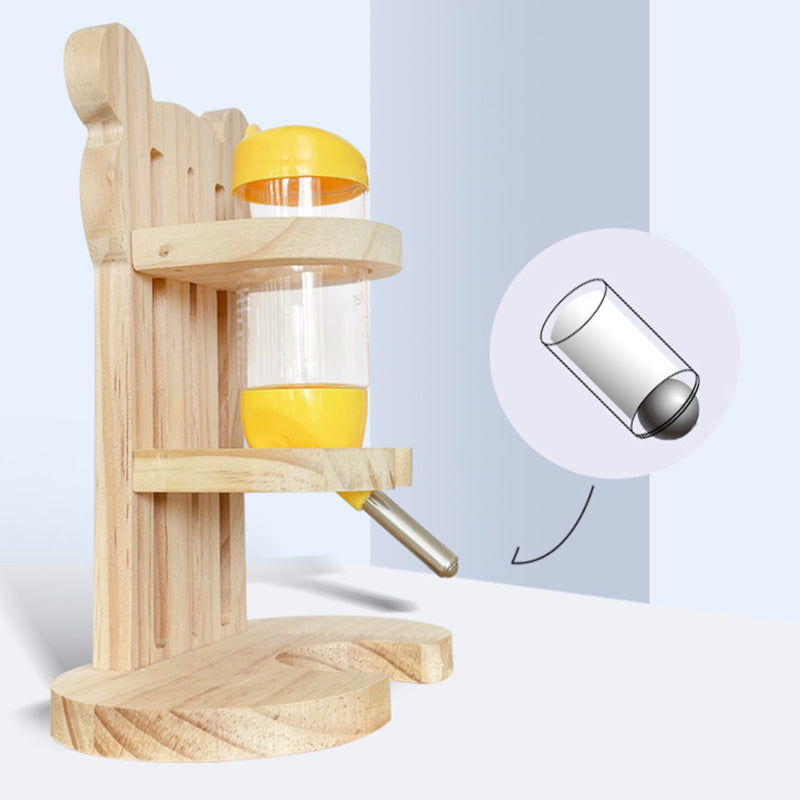 Wooden Hamster Adjustable Height Vertical Drinker Roller Ball Vacuum Kettle