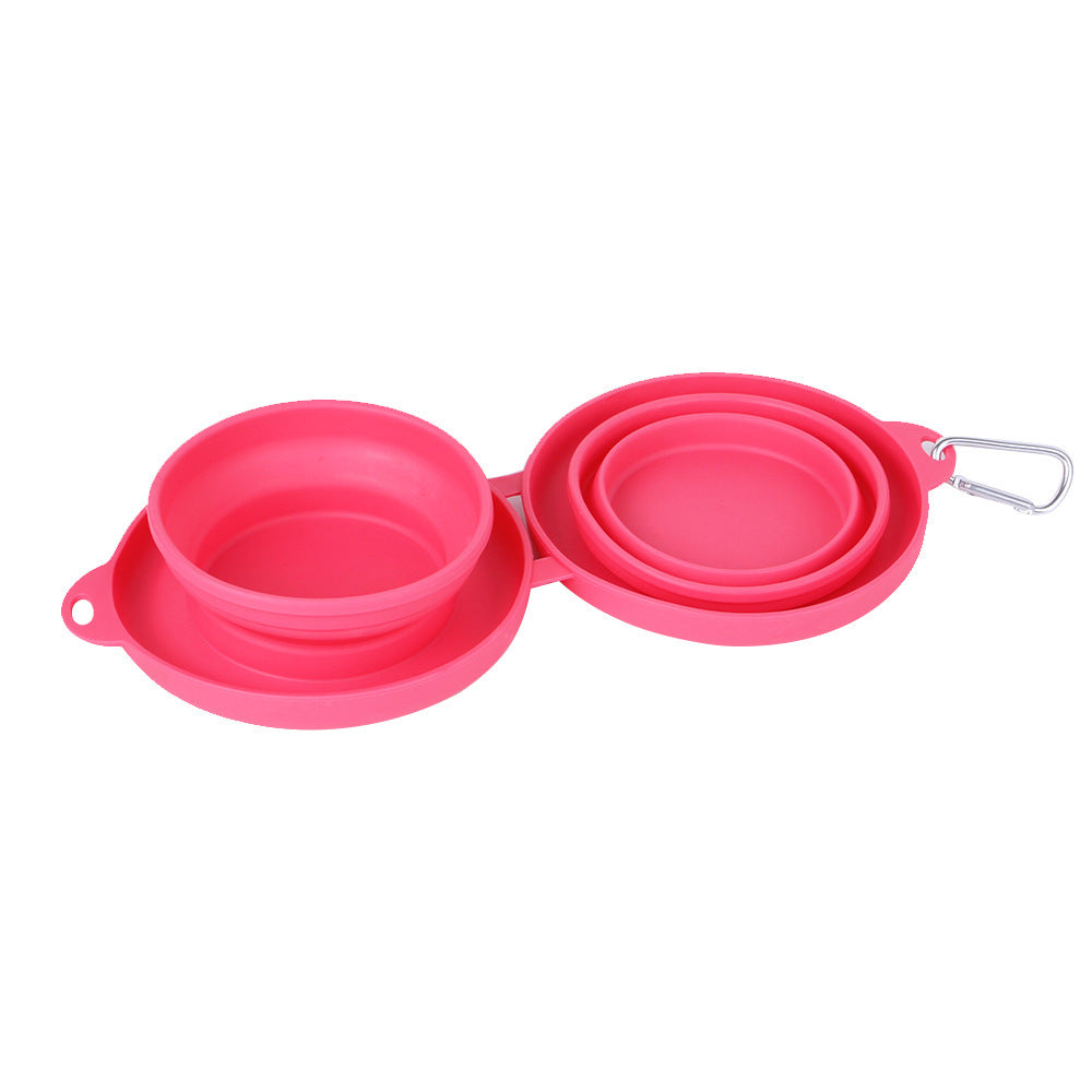 Rubber Foldable Double Bowl Pet Feeding Bowl Pets Supplies Dog Cat Bowls - Pets Home