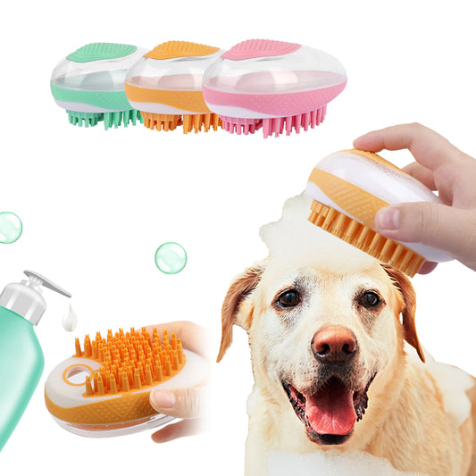 Dog Cat Bath Brush 2-in-1 Pet SPA Massage Comb Soft Silicone Pets Shower Hair Grooming Cmob Dog Cleaning Tool Pet Products - Pets Home