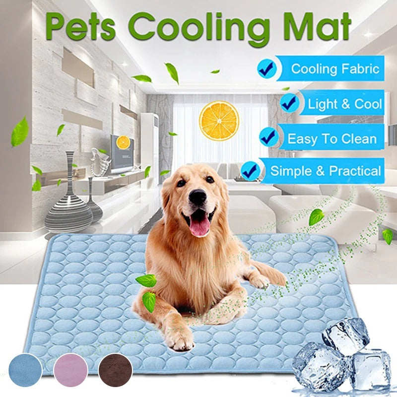 Dog Cooling Mat Cooling Pad For Pets Chilly Pad For Kennels, Crates, Cars, Indoor & Outdoor Ice Silk Mat Cooling Blanket Cushion Non-Toxic Breathable Sleep Bed Beach - Pets Home