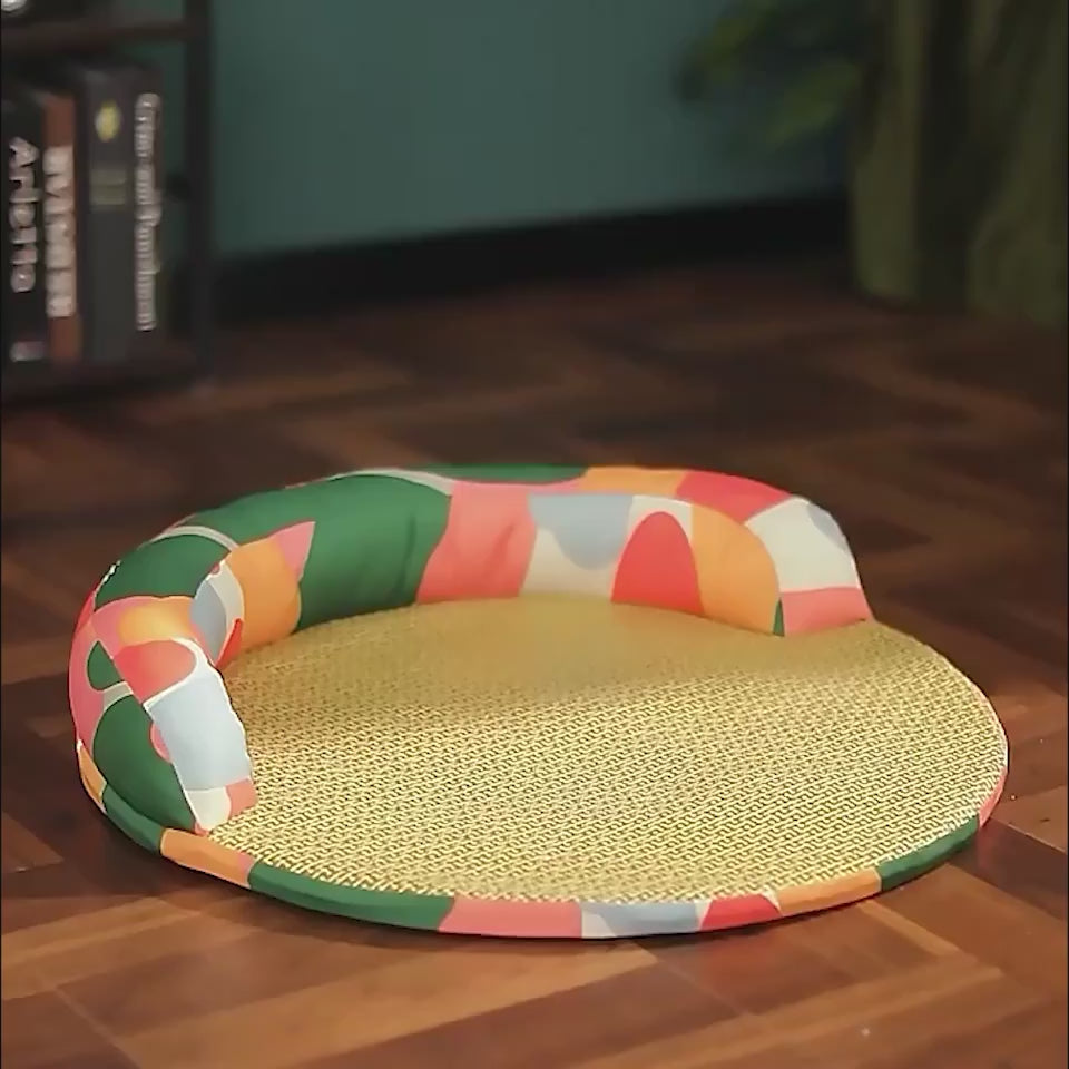 Pet Mat Sofa Cage Summer Rattan Seat Cat Nest